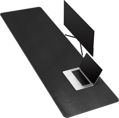 CENNBIE Leather Desk Mat Large, 63" x 19.6" Desk Pad Blotter Protector, Extended Non - Slip Mouse Pad, Waterproof PU Leather Large Mouse pad for Desk Office and Home (Black) | Desk Pads Blotters - TrueDesk