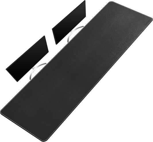 CENNBIE Leather Desk Mat Large, 71" x 19.6" Desk Pad Blotter Protector, Extended Non - Slip Mouse Pad, Waterproof PU Leather Large Mouse pad for Desk Office and Home (Black) | Desk Pads Blotters - TrueDesk
