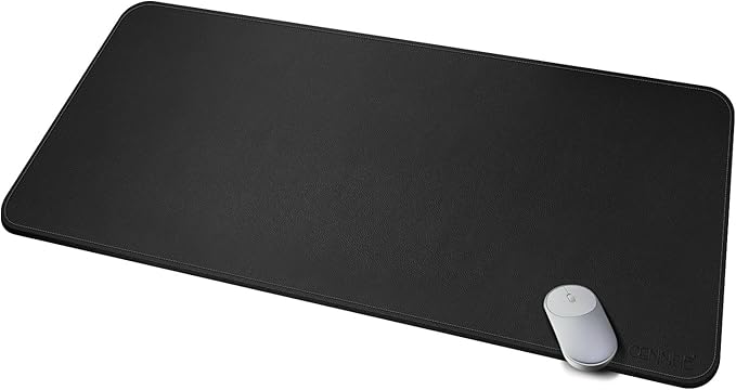 CENNBIE Leather Desk Mat Pad Blotter Protector, Extra Large Desk pad, Laptop Keyboard Mouse Pad 39.3" x 19.6"(Black) | Desk Pads Blotters - TrueDesk