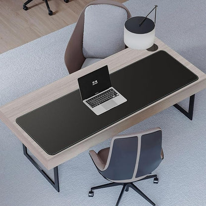 CENNBIE Leather Desk Mat Protector, 59" x 16" Extra Large Office Desk Pad Mat for Full Desk, Computer Desk Mat on top of desks - Oversized Large Mouse Pad (Black) | Desk Pads Blotters - TrueDesk