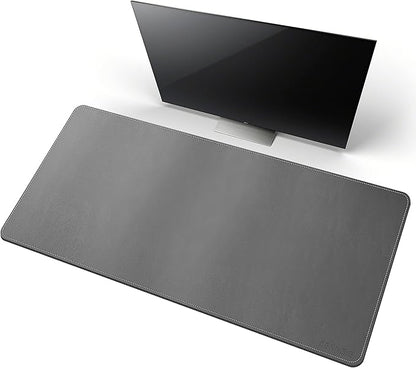 CENNBIE Leather Desk Mat,39.3x19.6 Extra Large Desk Pad Blotter Protector, Extended Non - Slip Mouse Pad, Waterproof PU Leather Desk Mat on top of desks Large for Office and Home (Grey) | Desk Pads Blotters - TrueDesk