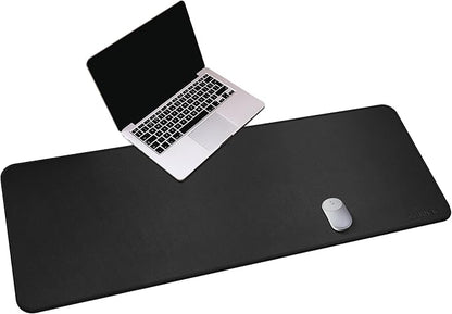 CENNBIE Leather Desk Mat,55" x 19.6" Extra Large Desk Pad Blotter Protector, Extended Non - Slip Mouse Pad, Waterproof PU Leather Desk Mat on top of desks Large for Office and Home (Black) | Desk Pads Blotters - TrueDesk