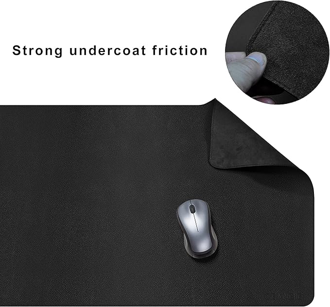 CENNBIE Leather Desk Mat,55" x 19.6" Extra Large Desk Pad Blotter Protector, Extended Non - Slip Mouse Pad, Waterproof PU Leather Desk Mat on top of desks Large for Office and Home (Black) | Desk Pads Blotters - TrueDesk