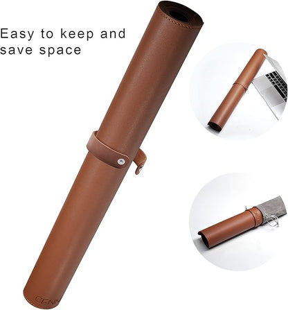 CENNBIE Leather Desk Mat,55" x 19.6" Extra Large Desk Pad Blotter Protector, Extended Non - Slip Mouse Pad, Waterproof PU Leather Desk Mat on top of desks Large for Office and Home (Brown) | Desk Pads Blotters - TrueDesk