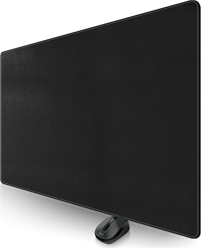 CENNBIE Leather Desk Pad, 51.2" x 31.4" Extra Large Leather Desk Mat Blotter Protector, Non - Slip Mouse Pad, Waterproof PU Leather Desk Mat on top of desks Large for Office and Home (Black) | Desk Pads Blotters - TrueDesk