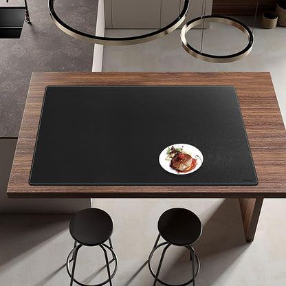 CENNBIE Leather Desk Pad, 51.2" x 31.4" Extra Large Leather Desk Mat Blotter Protector, Non - Slip Mouse Pad, Waterproof PU Leather Desk Mat on top of desks Large for Office and Home (Black) | Desk Pads Blotters - TrueDesk
