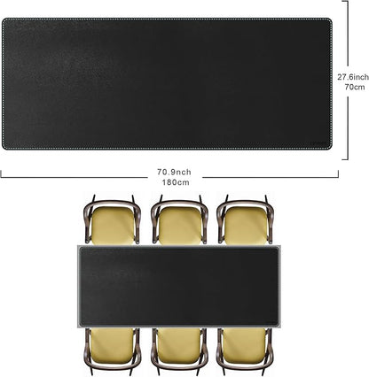 CENNBIE Leather Desk Pad Large, 71" x 27.5" Desk Mat Blotter Protector, Extended Non - Slip Mouse Pad, Waterproof PU Leather Desk mat for Desktop Office and Home (Black) | Desk Pads Blotters - TrueDesk
