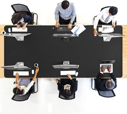 CENNBIE MAX200 78.7" x 39.4" Leather Desk Mat Protector, Extra Large Leather Desk Pad for Full Desk - XXXXXL Super Large Mouse Pad (Black) | Desk Pads Blotters - TrueDesk