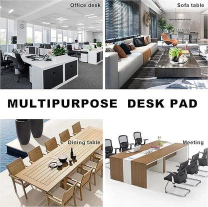 CENNBIE MAX200 78.7" x 39.4" Leather Desk Mat Protector, Extra Large Leather Desk Pad for Full Desk - XXXXXL Super Large Mouse Pad (Black) | Desk Pads Blotters - TrueDesk