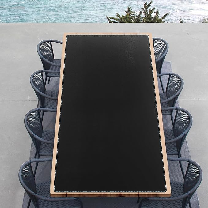 CENNBIE MAX220 86.6" x 39.4" Leather Desk Mat Protector, Extra Large Leather Desk Pad for Full Desk - XXL Super Large Mouse Pad (Black) | Desk Pads Blotters - TrueDesk