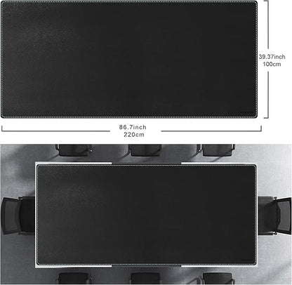 CENNBIE MAX220 86.6" x 39.4" Leather Desk Mat Protector, Extra Large Leather Desk Pad for Full Desk - XXL Super Large Mouse Pad (Black) | Desk Pads Blotters - TrueDesk