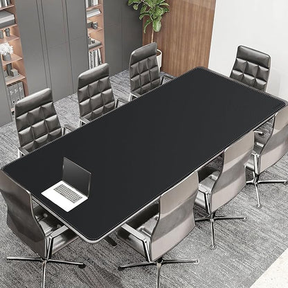 CENNBIE MAX240 94.5" x 39.4" Leather Desk Mat Protector, Extra Large Leather Desk Pad for Full Desk - XXL Super Large Mouse Pad (Black) | Desk Pads Blotters - TrueDesk