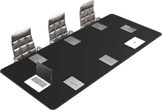 CENNBIE MAX240 94.5" x 39.4" Leather Desk Mat Protector, Extra Large Leather Desk Pad for Full Desk - XXL Super Large Mouse Pad (Black) | Desk Pads Blotters - TrueDesk