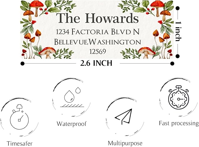 Christmas Return Address Labels Personalized - Custom Return Address Labels, Set of 250 - 500 Mailing Labels, Self Adhesive Rectangle Labels for Envelopes | Address Labels - TrueDesk
