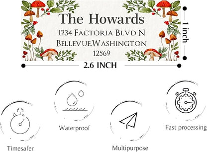 Christmas Return Address Labels Personalized - Custom Return Address Labels, Set of 250 - 500 Mailing Labels, Self Adhesive Rectangle Labels for Envelopes | Address Labels - TrueDesk