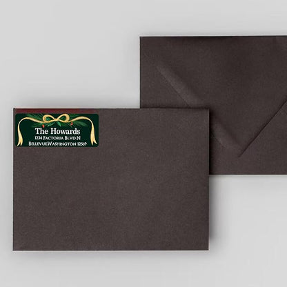 Christmas Return Address Labels Personalized - Custom Return Address Labels,Set of 250 - 500 Mailing Labels, Self Adhesive Rectangle Labels for Envelopes | Address Labels - TrueDesk