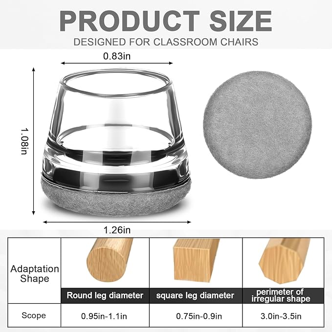 Chunful 32 Pcs Chair Leg Floor Protectors TPE Classroom Chairs & Desks Leg Covers with Quiet Felt Sliders Prevent Floor Scuffs & Scratches Desks Foot Caps Pads Teacher Classroom Supplies (Light Gray) | Home Office Desk Chairs - TrueDesk