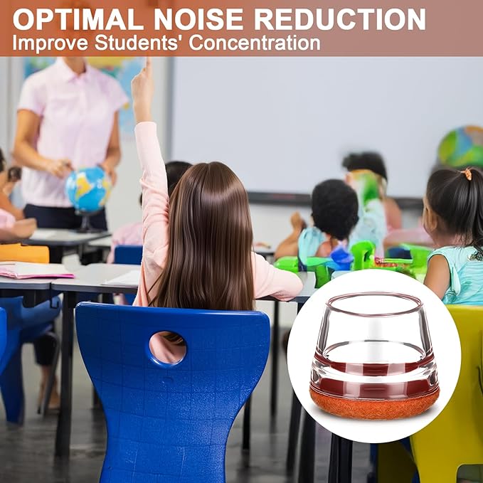 Chunful 32 Pcs Chair Leg Floor Protectors TPE Classroom Chairs & Desks Leg Covers with Quiet Felt Sliders Prevent Floor Scuffs & Scratches Desks Foot Caps Pads Teacher Classroom Supplies (Brown) | Home Office Desk Chairs - TrueDesk