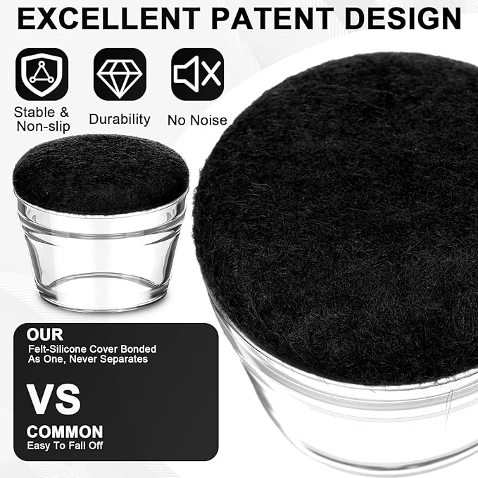Chunful 32 Pcs Chair Leg Floor Protectors TPE Classroom Chairs & Desks Leg Covers with Quiet Felt Sliders Prevent Floor Scuffs & Scratches Desks Foot Caps Pads Teacher Classroom Supplies (Black) | Home Office Desk Chairs - TrueDesk