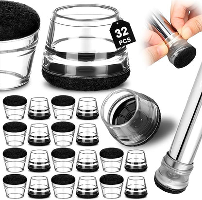 Chunful 32 Pcs Chair Leg Floor Protectors TPE Classroom Chairs & Desks Leg Covers with Quiet Felt Sliders Prevent Floor Scuffs & Scratches Desks Foot Caps Pads Teacher Classroom Supplies (Black) | Home Office Desk Chairs - TrueDesk