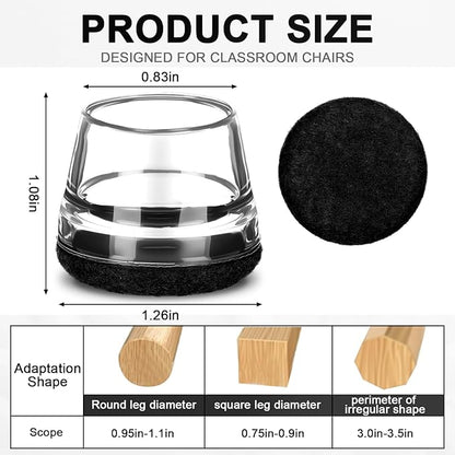 Chunful 32 Pcs Chair Leg Floor Protectors TPE Classroom Chairs & Desks Leg Covers with Quiet Felt Sliders Prevent Floor Scuffs & Scratches Desks Foot Caps Pads Teacher Classroom Supplies (Black) | Home Office Desk Chairs - TrueDesk