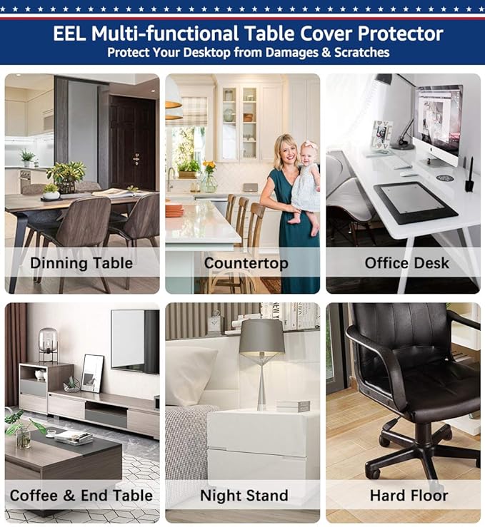 Clear Desk Pad Blotter on Top of Desks Office Table Protector Laptop Computer Keyboard Desktop Plastic PVC Transparent Non - Slip Desk Writing Mat Organizer Mouse Pad Included Waterproof 16 X 32 Inches | Desk Pads Blotters - TrueDesk