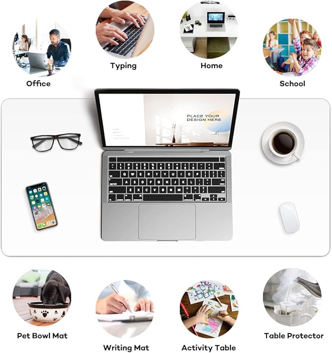 Clear Desk Pad Mat Blotter 14 x 24 Inches Transparent PVC Writing Desk Mat for Desktop and Small Tables | Desk Pads Blotters - TrueDesk