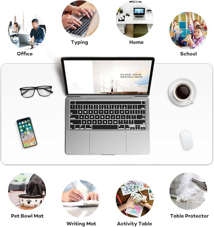 Clear Desk Pad Mat Blotter 14 x 24 Inches Transparent PVC Writing Desk Mat for Desktop and Small Tables | Desk Pads Blotters - TrueDesk