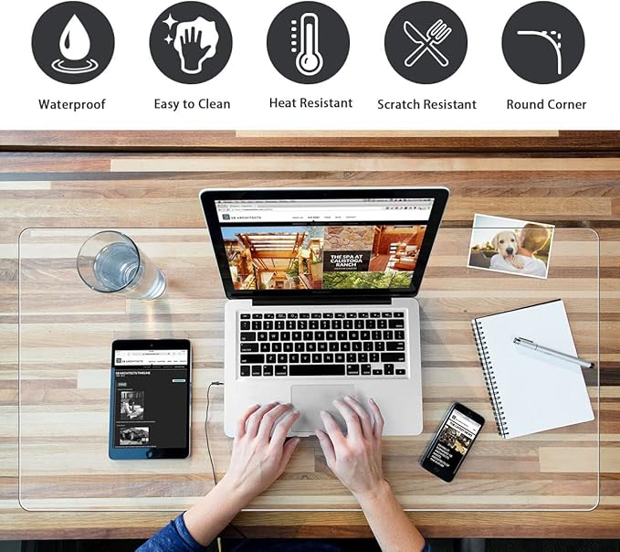 Clear Desk Pad Mat Blotter 14 x 24 Inches Transparent PVC Writing Desk Mat for Desktop and Small Tables | Desk Pads Blotters - TrueDesk