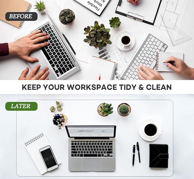 Clear Desk Pad Mat Blotter 14 x 24 Inches Transparent PVC Writing Desk Mat for Desktop and Small Tables | Desk Pads Blotters - TrueDesk