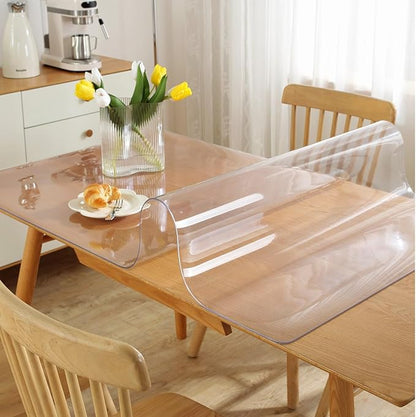 Clear Table Protector 12 x 54 Inch, 1.5mm Thick Plastic Table Cover, Waterproof PVC Clear Table Cover Protector, Desk Protector Mat, Writing Desk Pad for Desktop, Coffee & Dining Room Table | Table Pads - TrueDesk