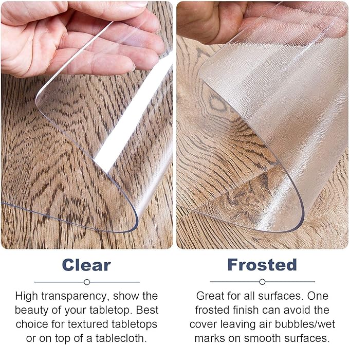 Clear Table Protector 29 x 59 Inch, 1.5mm Thick Plastic Table Cover, Waterproof PVC Clear Table Cover Protector, Desk Protector Mat, Writing Desk Pad for Desktop, Coffee & Dining Room Table | Table Pads - TrueDesk