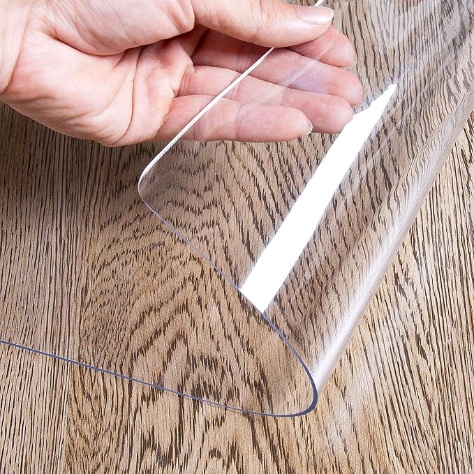 Clear Table Protector 29 x 59 Inch, 1.5mm Thick Plastic Table Cover, Waterproof PVC Clear Table Cover Protector, Desk Protector Mat, Writing Desk Pad for Desktop, Coffee & Dining Room Table | Table Pads - TrueDesk