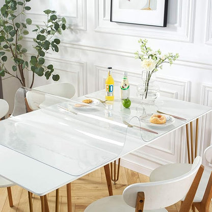 Clear Table Protector 29 x 59 Inch, 1.5mm Thick Plastic Table Cover, Waterproof PVC Clear Table Cover Protector, Desk Protector Mat, Writing Desk Pad for Desktop, Coffee & Dining Room Table | Table Pads - TrueDesk
