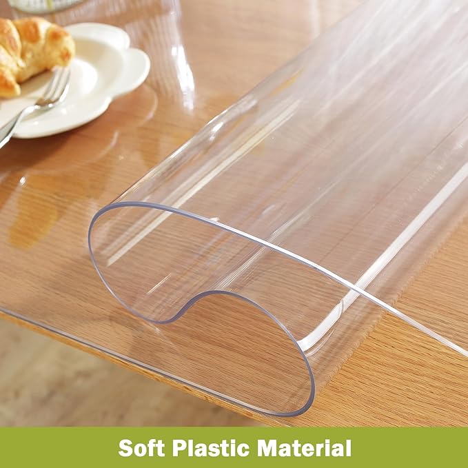 Clear Table Protector 36 x 72 Inch, 1.5mm Thick Plastic Table Cover, Waterproof PVC Clear Table Cover Protector, Desk Protector Mat, Writing Desk Pad for Desktop, Coffee & Dining Room Table | Table Pads - TrueDesk