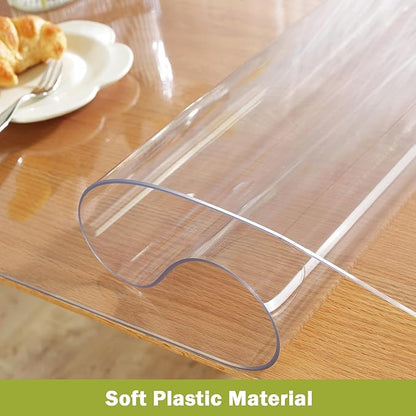 Clear Table Protector 40 x 108 Inch, 1.5mm Thick Plastic Table Cover, Waterproof PVC Clear Table Cover Protector, Desk Protector Mat, Writing Desk Pad for Desktop, Coffee & Dining Room Table | Table Pads - TrueDesk