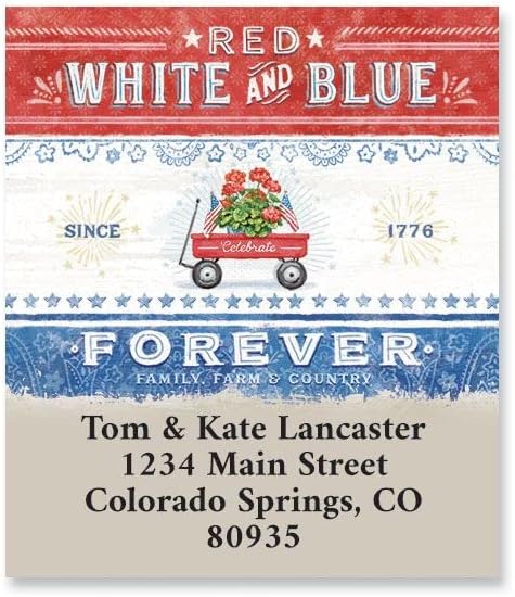 Colorful Images Farmhouse Return Address Mailing Labels, Personalized in The USA with Names & Addresses, Set of 144 Self Adhesive, Easy Peel Flat Label Sheets, 1½” x 1¾”, 3 Designs | Address Labels - TrueDesk