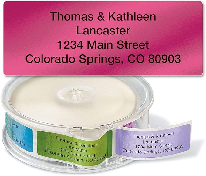 Colorful Images Metallic Rainbow Foil Rolled Return Address Mailing Labels with Dispenser, Customize with Name & Shipping Address, 500 Self Adhesive, Easy Peel Sticker Label Roll, 3/4" x 2 1/2" | Address Labels - TrueDesk