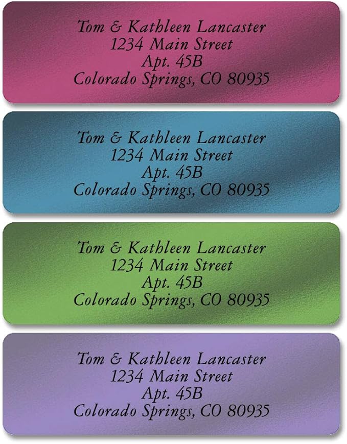 Colorful Images Metallic Rainbow Foil Rolled Return Address Mailing Labels with Dispenser, Customize with Name & Shipping Address, 500 Self Adhesive, Easy Peel Sticker Label Roll, 3/4" x 2 1/2" | Address Labels - TrueDesk