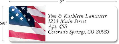 Colorful Images Patriotic American Glory Return Address Mailing Labels, Personalized in The USA with Names & Addresses, Set of 240 Self Adhesive, Easy Peel Flat Label Sheets, ⅝ x 2", 1 Design | Address Labels - TrueDesk