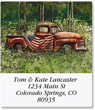 Colorful Images Patriotic Vintage Pride Return Address Mailing Labels, Personalized in The USA with Names & Addresses, Set of 144 Self Adhesive, Easy Peel Flat Label Sheets, 1½” x 1¾”, 1 Design | Address Labels - TrueDesk