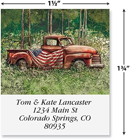 Colorful Images Patriotic Vintage Pride Return Address Mailing Labels, Personalized in The USA with Names & Addresses, Set of 144 Self Adhesive, Easy Peel Flat Label Sheets, 1½” x 1¾”, 1 Design | Address Labels - TrueDesk