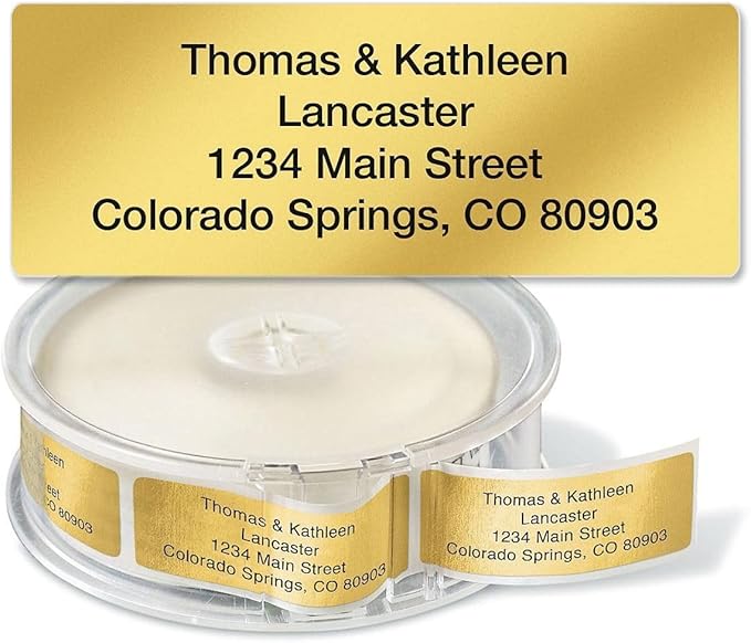 Colorful Images Solid Gloss White Rolled Return Address Mailing Labels with Dispenser, Customize with Name & Shipping Address, 250 Self Adhesive, Easy Peel Sticker Label Roll, 3/4" x 2 1/2" | Address Labels - TrueDesk
