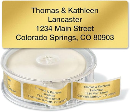 Colorful Images Solid Gloss White Rolled Return Address Mailing Labels with Dispenser, Customize with Name & Shipping Address, 250 Self Adhesive, Easy Peel Sticker Label Roll, 3/4" x 2 1/2" | Address Labels - TrueDesk