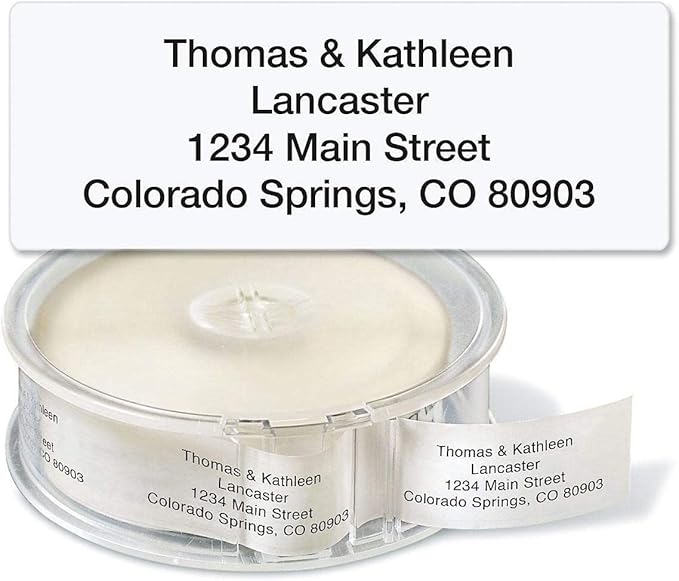 Colorful Images Transparent Clear Rolled Return Address Mailing Labels with Dispenser, Customize with Name & Shipping Address, 500 Self Adhesive, Easy Peel Sticker Label Roll, 3/4" x 2 1/2" | Address Labels - TrueDesk