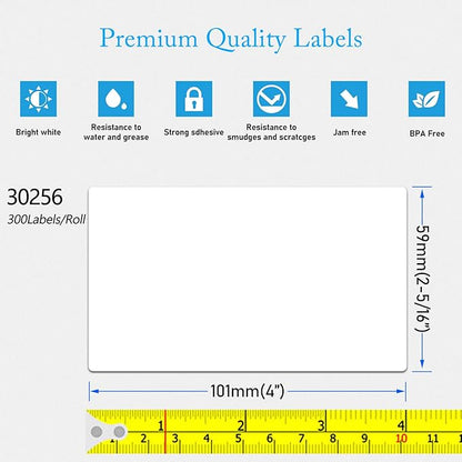 Compatible for DYMO 30256 Direct Thermal Shipping Labels 2 - 5/16" x 4" Perforated LW Large Mailing Address for Labelwriter 450, 450 Turbo, 4XL Printers - 10 Rolls/3000 Labels [NOT FIT 550 & 5XL] | All - Purpose Labels - TrueDesk
