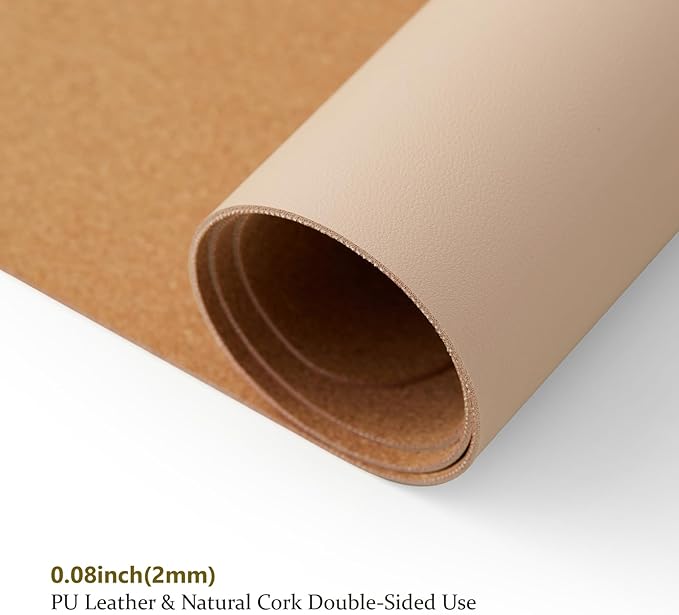 Cork Apricot Desk Mat - Dual - Sided Desk Pad for Office and Home - Desk Organization and Accessories - Ideal for Large Mouse Pad and Desk Mats on Top of Desks(36"x 17") | Desk Pads Blotters - TrueDesk