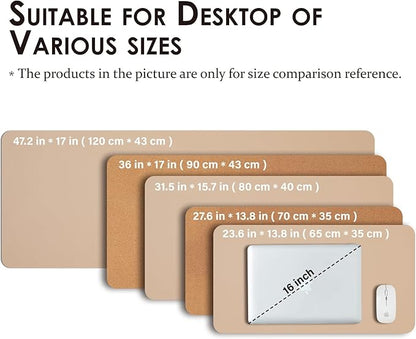Cork Apricot Desk Mat - Dual - Sided Desk Pad for Office and Home - Desk Organization and Accessories - Ideal for Large Mouse Pad and Desk Mats on Top of Desks(36"x 17") | Desk Pads Blotters - TrueDesk