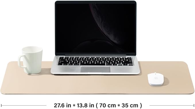 Cork Desk Mat - Dual - Sided Desk Pad for Office and Home - Desk Organization and Accessories - Ideal for Large Mouse Pad and Desk Mats on Top of Desks(Apricot,27.6"x 13.8") | Desk Pads Blotters - TrueDesk