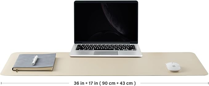 Cork Desk Mat - Dual - Sided Desk Pad for Office and Home - Desk Organization and Accessories - Ideal for Large Mouse Pad and Desk Mats on Top of Desks(Beige,36"x 17") | Desk Pads Blotters - TrueDesk